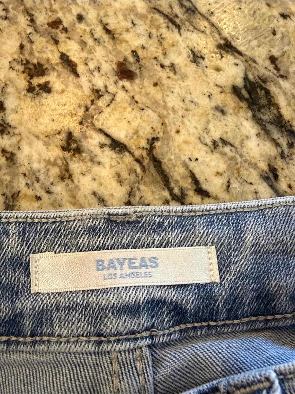 Bayeas Los Angeles Lace Panel Rhinestone Straight-Leg Jeans size 26 - Picture 12 of 15